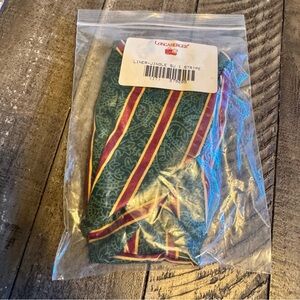Vintage Longaberger Holiday Fabric Green‎ Red Stripe Jingle Basket Liner  New